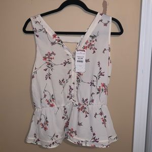 Sienna Sky White Floral Peplum Top